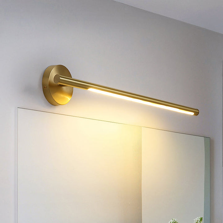 Lisslune | Gold Rod Wall Lamp Minimalist Metal 16"/25" Long LED Vanity Sconces Light with Acrylic Diffuser