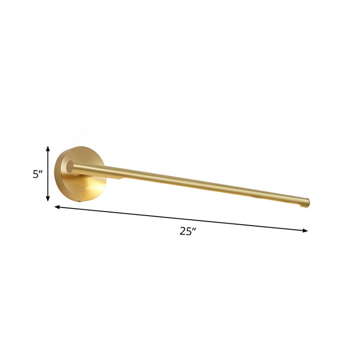 Lisslune | Gold Rod Wall Lamp Minimalist Metal 16"/25" Long LED Vanity Sconces Light with Acrylic Diffuser