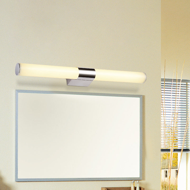 Lisslune | Acrylic Tube Wall Vanity Light Modern Chrome Surface LED Wall Lamp in Warm/White Light, 18"/23.5"/31.5" Length