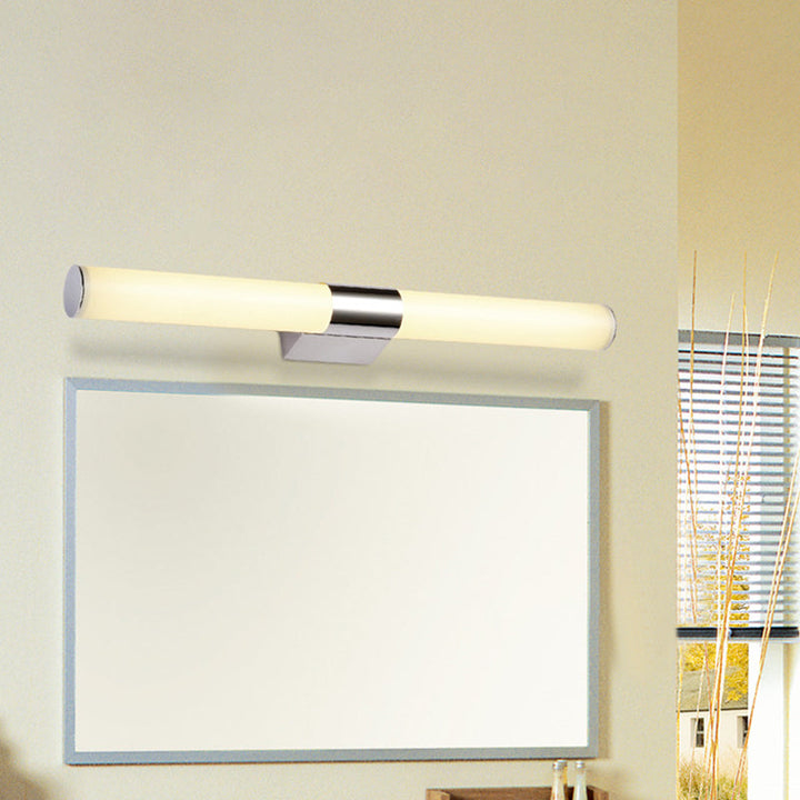 Lisslune | Acrylic Tube Wall Vanity Light Modern Chrome Surface LED Wall Lamp in Warm/White Light, 18"/23.5"/31.5" Length