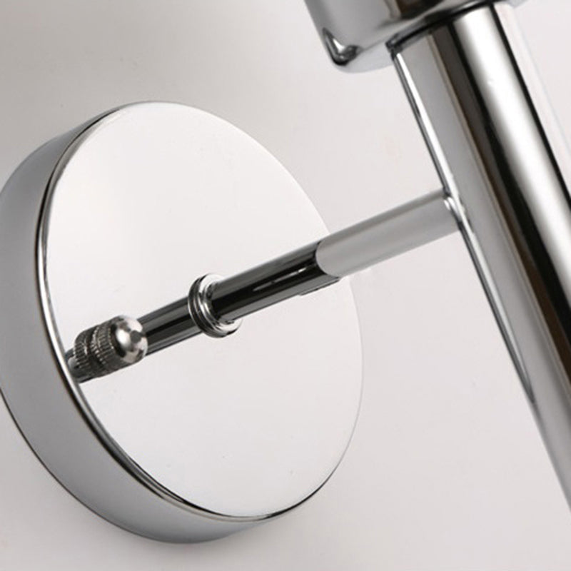 Lisslune | Modern Cylinder Wall Light Clear Glass 1 Light Chrome Wall Light with Inner White Glass Shade