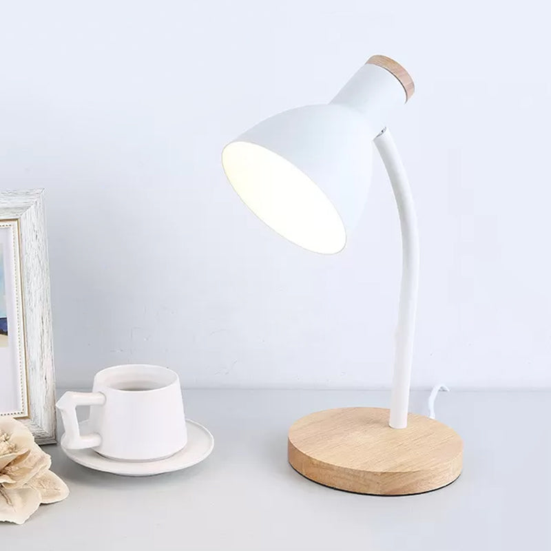 Lisslune | LumaBend | Slim LED table lamp with flexible neck and wooden base