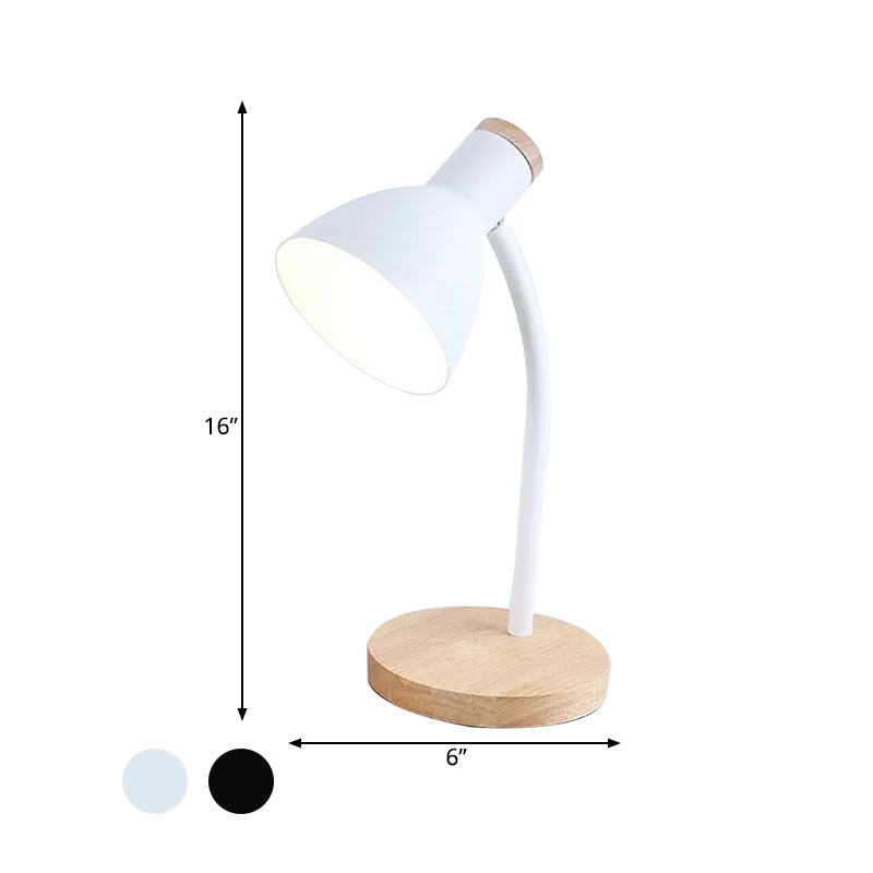 Lisslune | LumaBend | Slim LED table lamp with flexible neck and wooden base