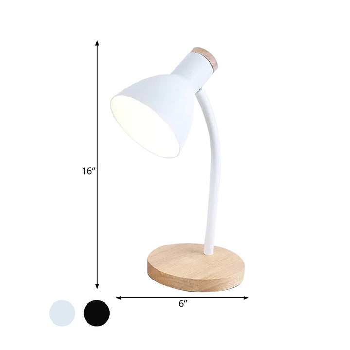 Lisslune | LumaBend | Slim LED table lamp with flexible neck and wooden base