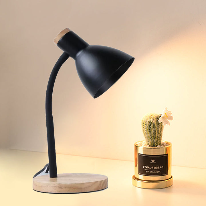 Lisslune | LumaBend | Slim LED table lamp with flexible neck and wooden base