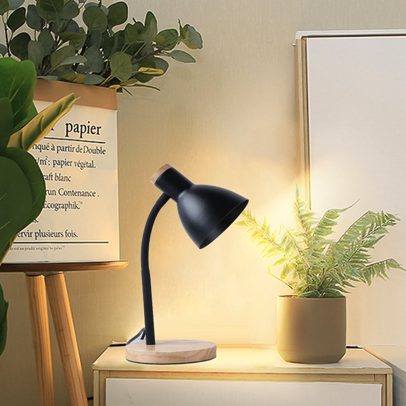 Lisslune | LumaBend | Slim LED table lamp with flexible neck and wooden base