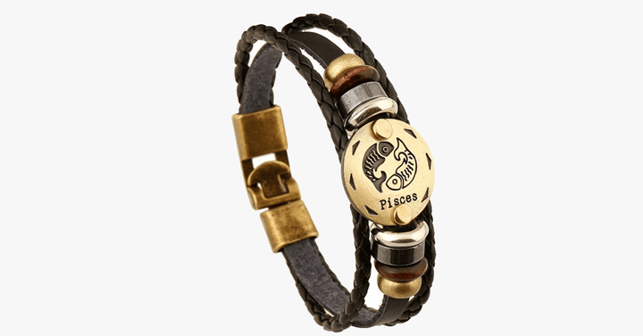 Lisslune | Zodiac Bracelet - Gallstone Leather Bracelet - Available for all zodiac signs