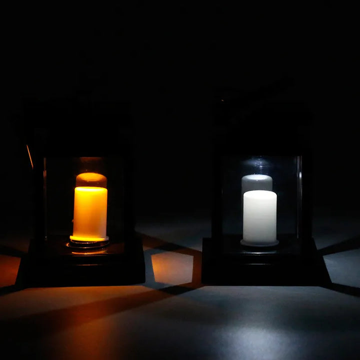 Lisslune | Solar Lantern with LED Candle – Hanging Lamp for Garden & Terrace, Decorative Light for Outdoor