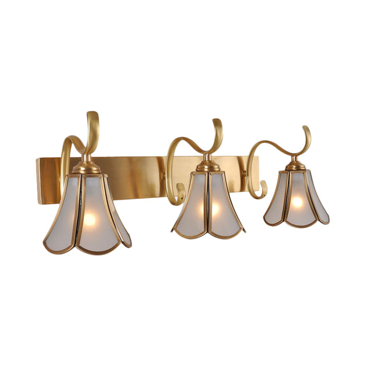Skørter | Milk Glass Gold Vanity Lighting Flower 1/2/3-Light Colonial Wall Sconce with Swinging Arm