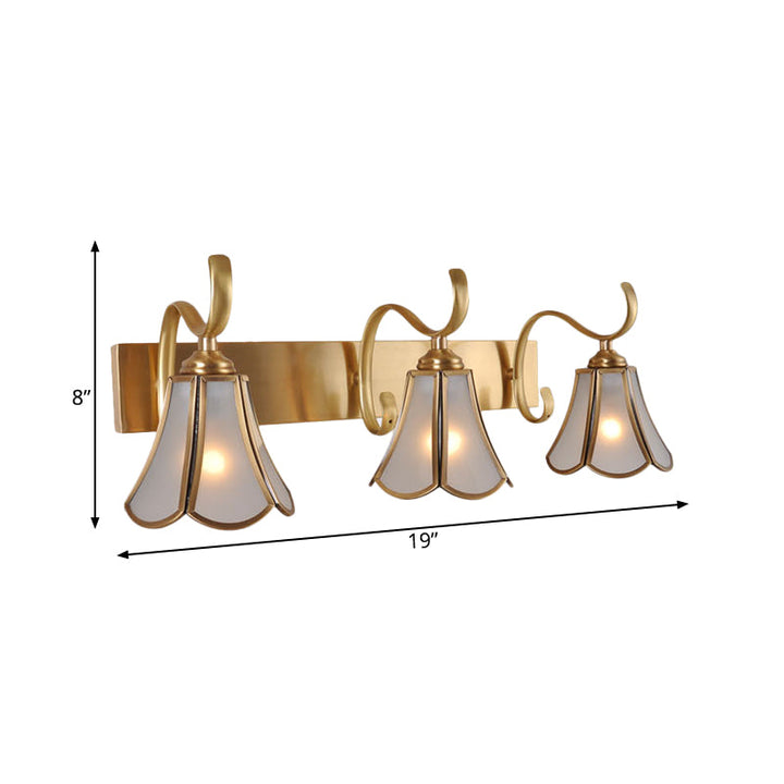 Skørter | Milk Glass Gold Vanity Lighting Flower 1/2/3-Light Colonial Wall Sconce with Swinging Arm