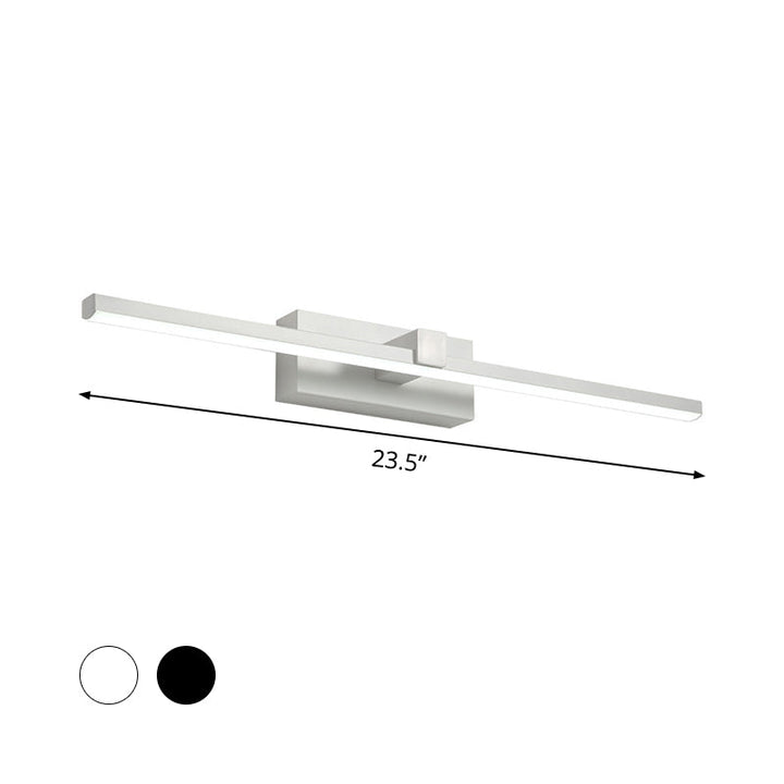Lisslune | Iron rod makeup mirror light simplicity black/white LED wall lamp for bathroom, 16/19.5/23.5 inches long