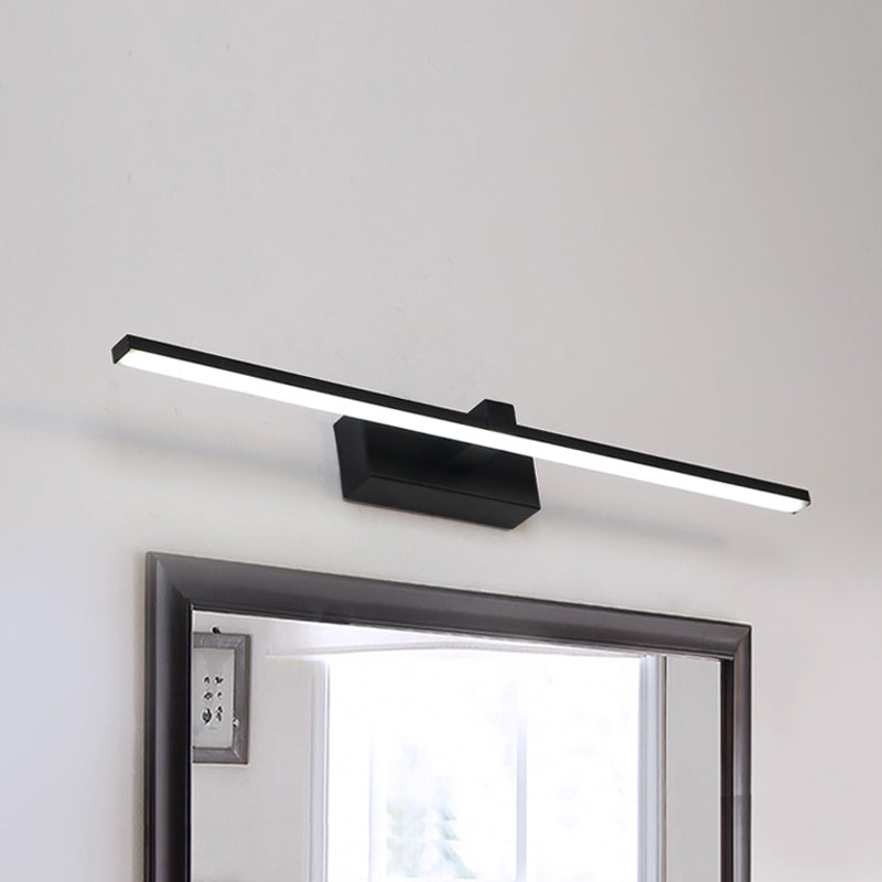 Lisslune | Iron rod makeup mirror light simplicity black/white LED wall lamp for bathroom, 16/19.5/23.5 inches long