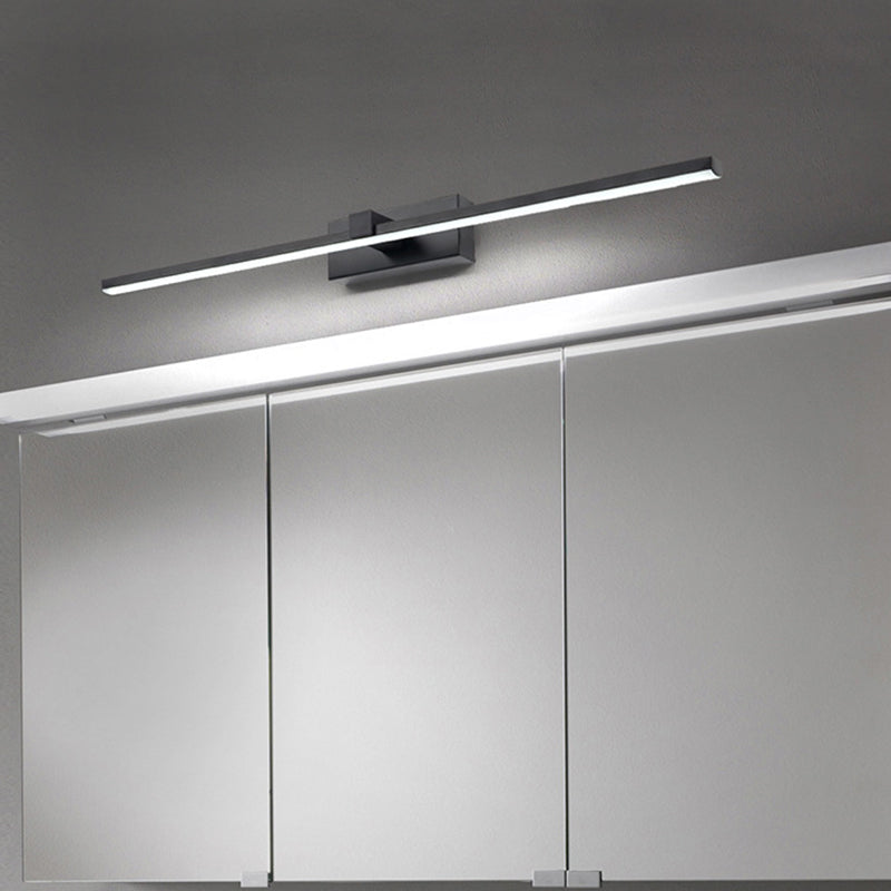 Lisslune | Iron rod makeup mirror light simplicity black/white LED wall lamp for bathroom, 16/19.5/23.5 inches long