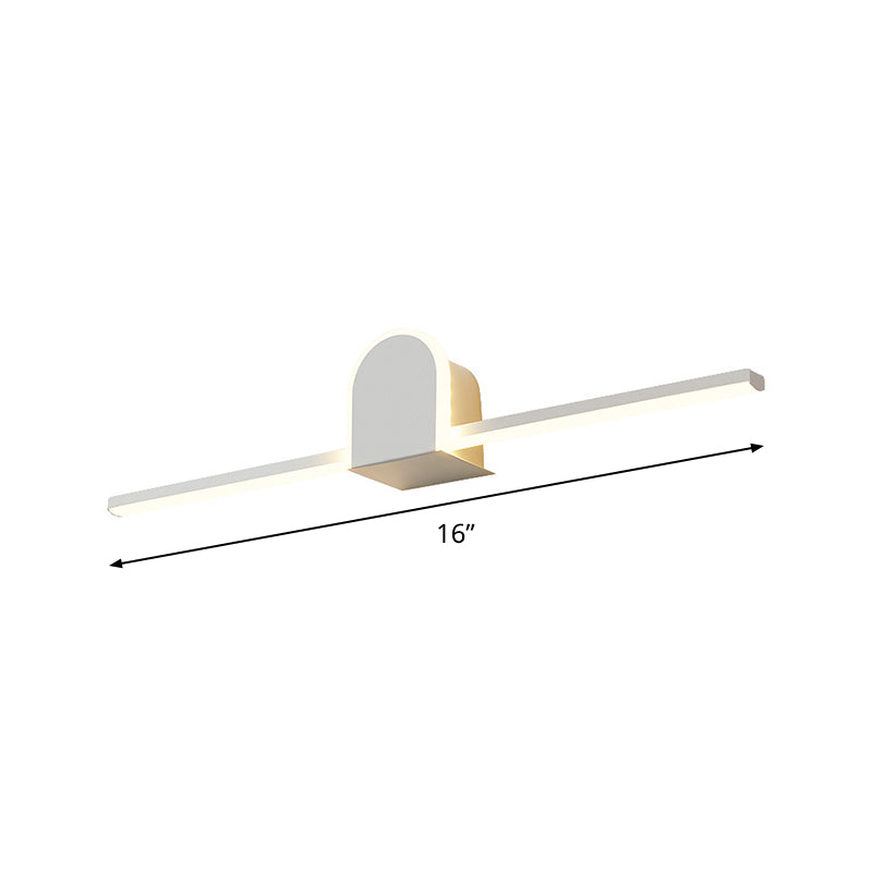 Lisslune | Slim Rod Bathroom Vanity Lighting Acrylic Minimalist 16"/23.5" Long LED Wall Lamp in Warm/White Light