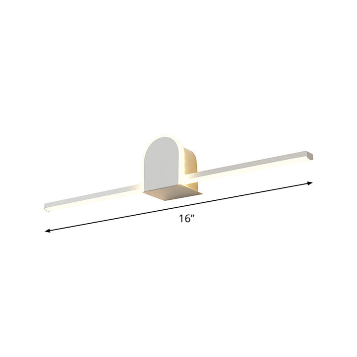 Lisslune | Slim Rod Bathroom Vanity Lighting Acrylic Minimalist 16"/23.5" Long LED Wall Lamp in Warm/White Light