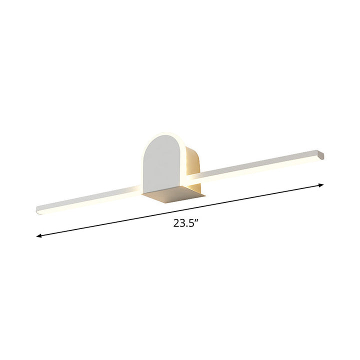 Lisslune | Slim Rod Bathroom Vanity Lighting Acrylic Minimalist 16"/23.5" Long LED Wall Lamp in Warm/White Light