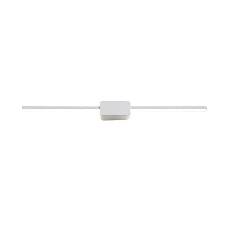 Lisslune | White Rectangular Wall Sconce Light Simple Iron 16/23.5/31.5 Inch Long LED Cosmetic Lamp in Warm/White Light