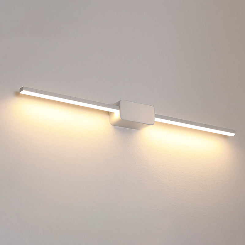 Lisslune | White Rectangular Wall Sconce Light Simple Iron 16/23.5/31.5 Inch Long LED Cosmetic Lamp in Warm/White Light