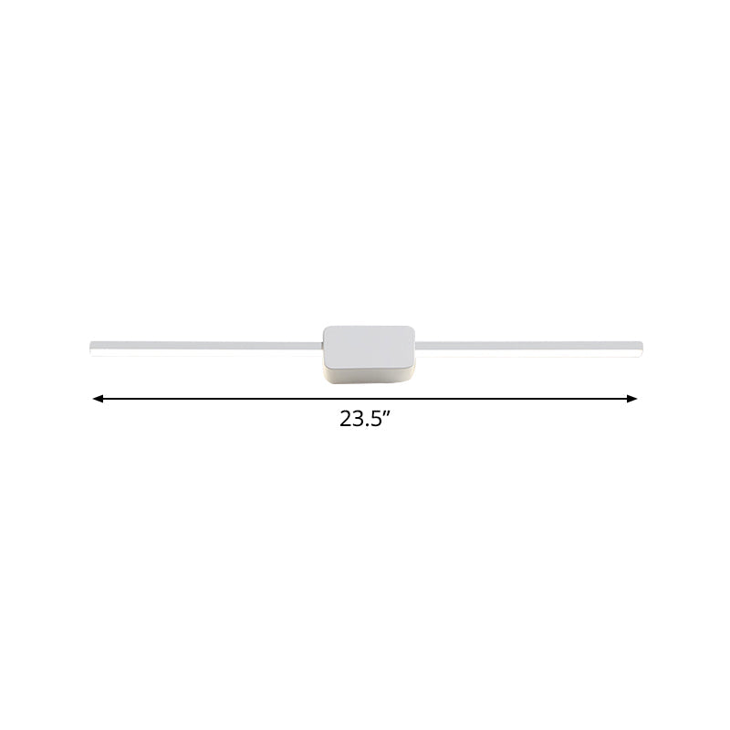 Lisslune | White Rectangular Wall Sconce Light Simple Iron 16/23.5/31.5 Inch Long LED Cosmetic Lamp in Warm/White Light