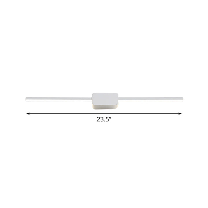 Lisslune | White Rectangular Wall Sconce Light Simple Iron 16/23.5/31.5 Inch Long LED Cosmetic Lamp in Warm/White Light