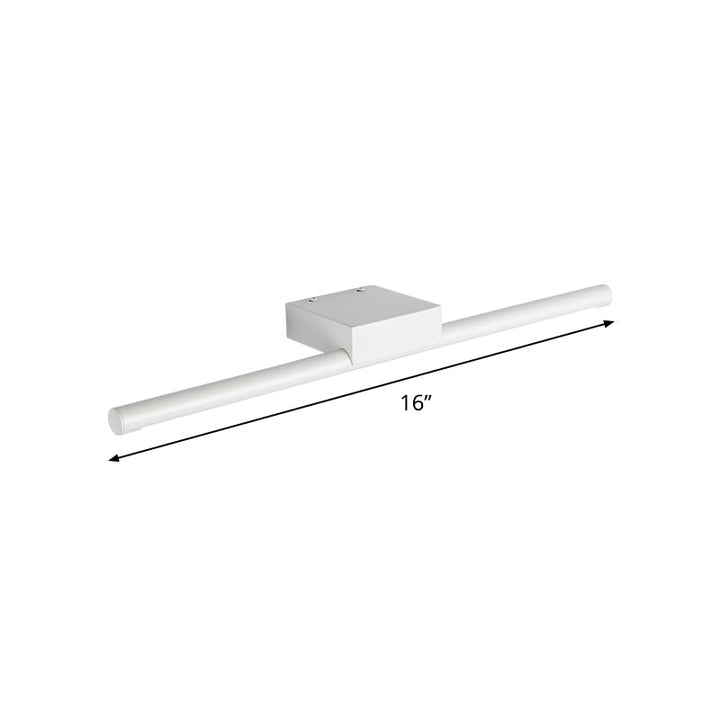Lisslune | Pole Vanity Lighting Simplicity Metal White LED Wall Mounted Light in Warm/ White Light, 16"/19.5"/23.5" Length