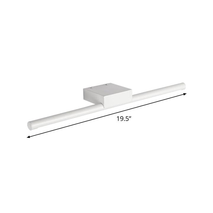 Lisslune | Pole Vanity Lighting Simplicity Metal White LED Wall Mounted Light in Warm/ White Light, 16"/19.5"/23.5" Length