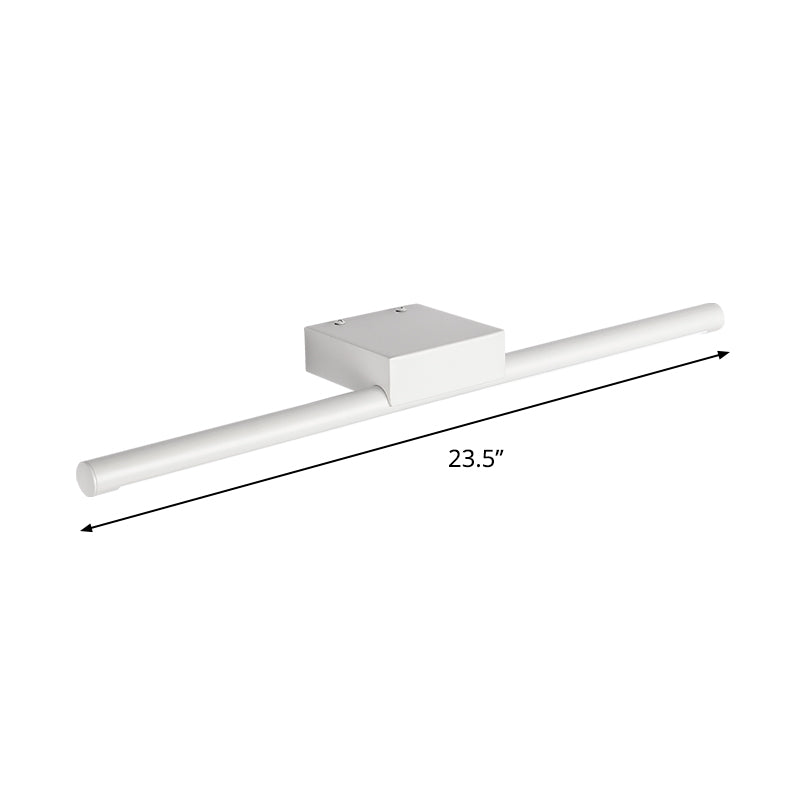 Lisslune | Pole Vanity Lighting Simplicity Metal White LED Wall Mounted Light in Warm/ White Light, 16"/19.5"/23.5" Length