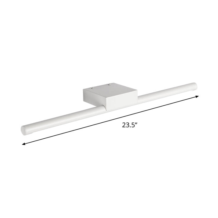 Lisslune | Pole Vanity Lighting Simplicity Metal White LED Wall Mounted Light in Warm/ White Light, 16"/19.5"/23.5" Length