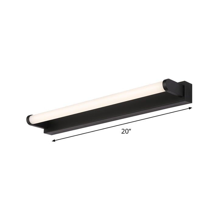 Lisslune | 16"/20"/24" L Bathroom LED Wall Lamp Minimalism Black Wall Light with Tubular Acrylic Shade