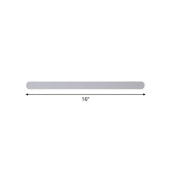 Lisslune | Rectangular Bath Flush Wall Lamp Acrylic Minimalistic LED Vanity Mirror Light in Warm/White Light, 16/23.5/31.5 Inch Length