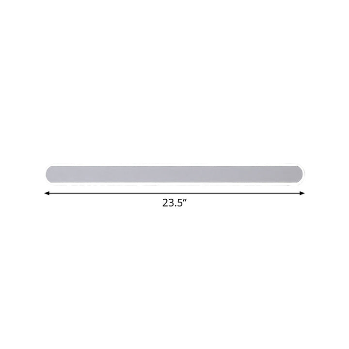 Lisslune | Rectangular Bath Flush Wall Lamp Acrylic Minimalistic LED Vanity Mirror Light in Warm/White Light, 16/23.5/31.5 Inch Length