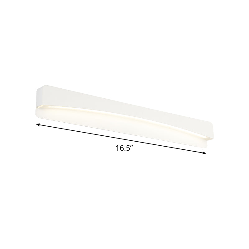 Lisslune | 16.5"/20.5"/24.5" L LED Bathroom Vanity Light Modernism White Surface Wall Light with Rectangular Metal Shade