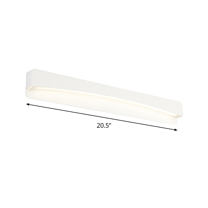 Lisslune | 16.5"/20.5"/24.5" L LED Bathroom Vanity Light Modernism White Surface Wall Light with Rectangular Metal Shade