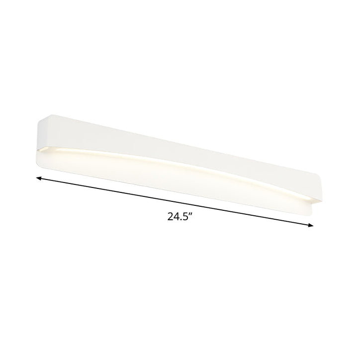 Lisslune | 16.5"/20.5"/24.5" L LED Bathroom Vanity Light Modernism White Surface Wall Light with Rectangular Metal Shade