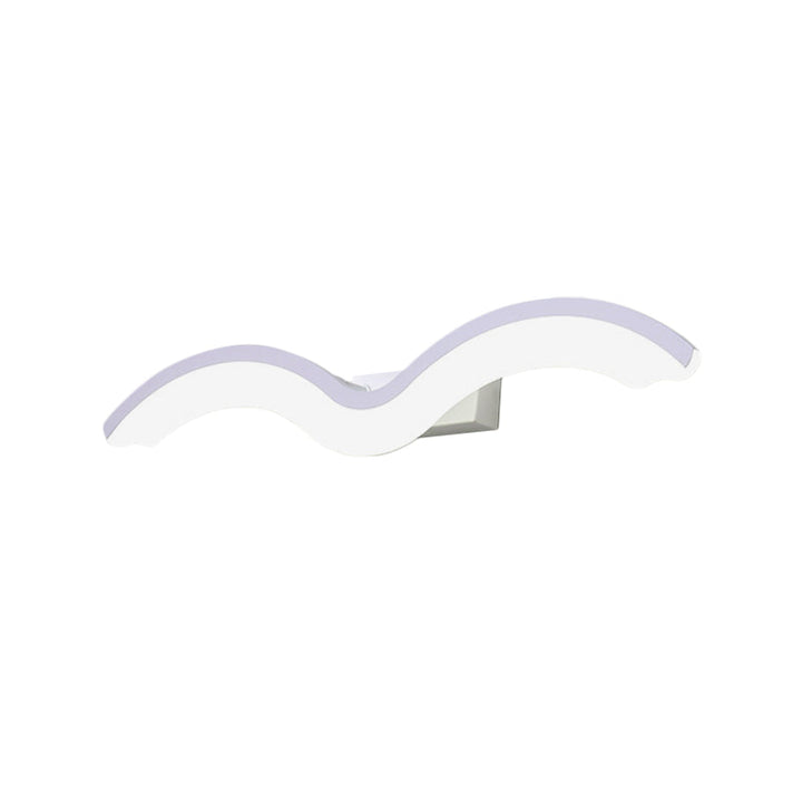 Lisslune | Black/White Wavelet LED Wall Lamp Minimalism Metal Mirror Light with Frosted Diffuser, 16"/23.5"/31.5" long