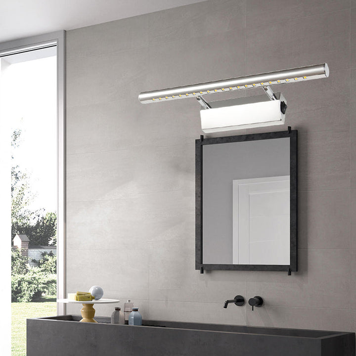 Lisslune | Modern Style Cylinder Vanity Wall Sconce Metallic 10"/16" W LED Bathroom Wall Light in Chrome, Warm-/White Light