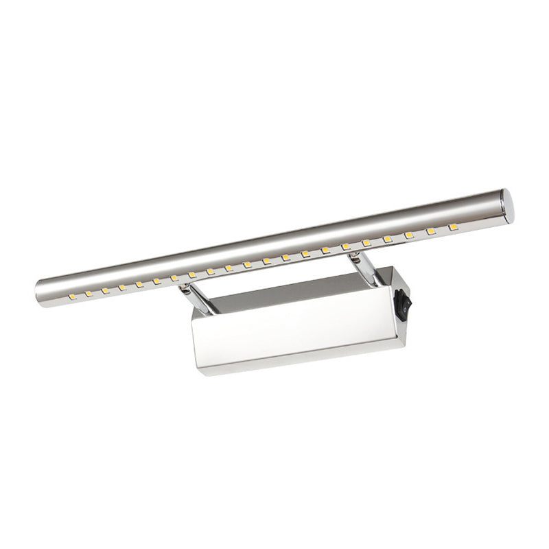 Lisslune | Modern Style Cylinder Vanity Wall Sconce Metallic 10"/16" W LED Bathroom Wall Light in Chrome, Warm-/White Light