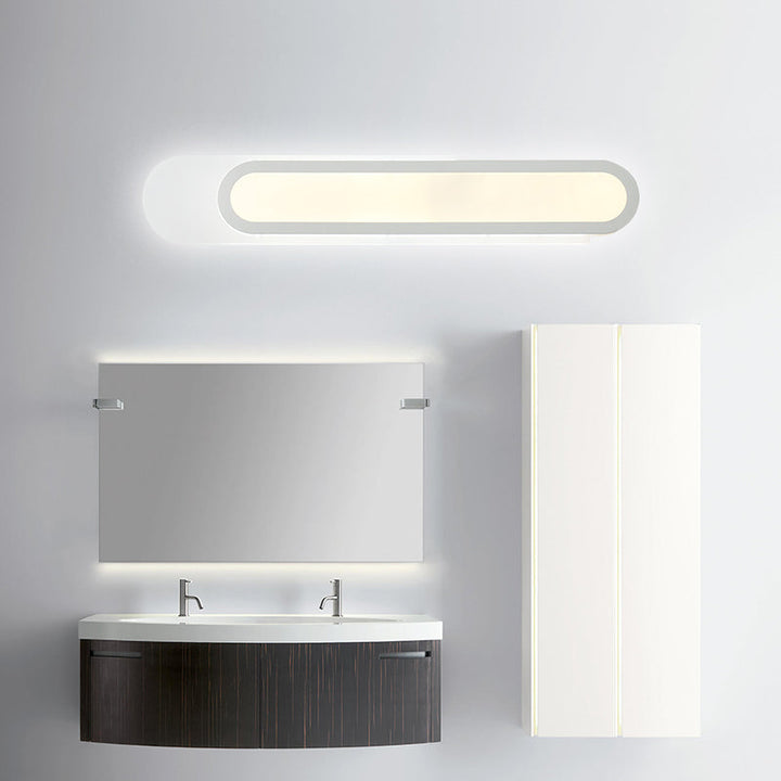 Lisslune | LED Bathroom Mirror Light with Oblong Acrylic Shade White Wall Sconces in Warm/White Light, 12"/18"/20" Wide