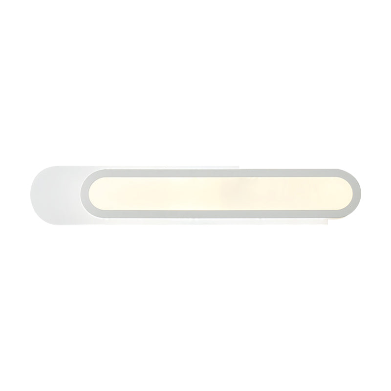 Lisslune | LED Bathroom Mirror Light with Oblong Acrylic Shade White Wall Sconces in Warm/White Light, 12"/18"/20" Wide