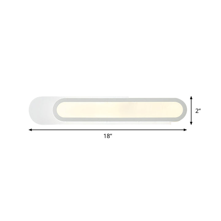 Lisslune | LED Bathroom Mirror Light with Oblong Acrylic Shade White Wall Sconces in Warm/White Light, 12"/18"/20" Wide