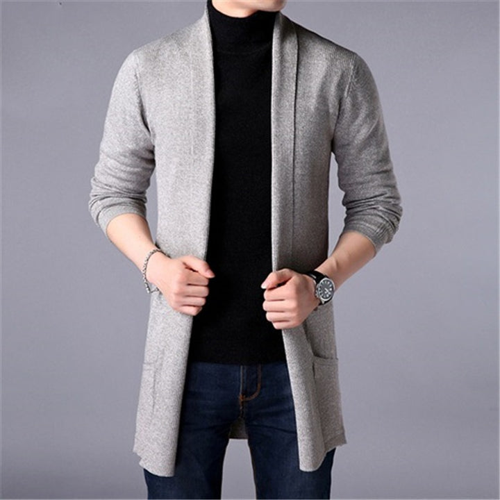 Men's casual knit cardigan with an open cut and practical pockets Lisslune