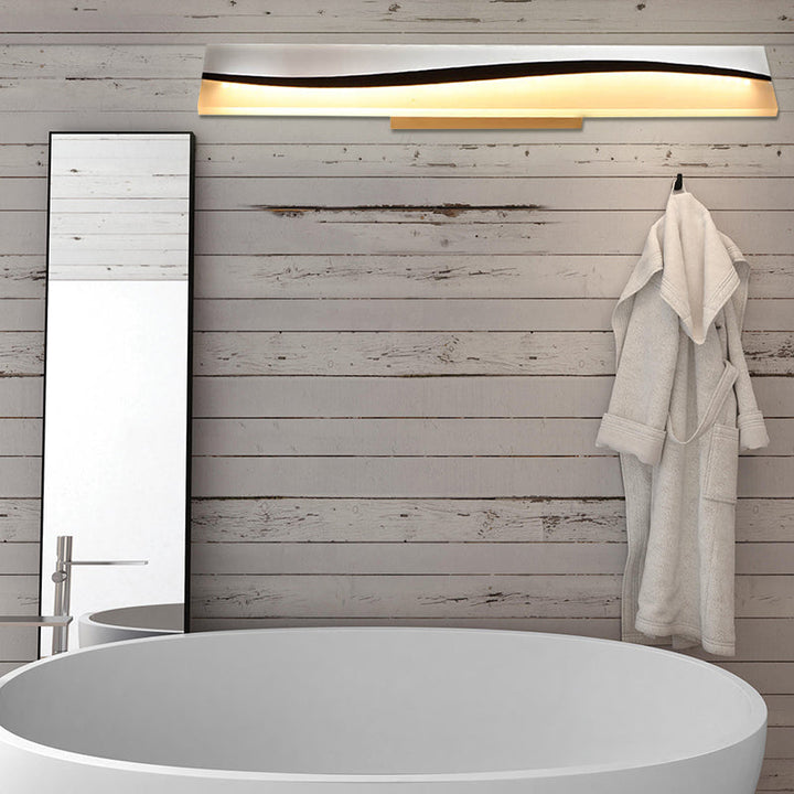 Lisslune | Acrylic Rectangular Makeup Mirror Lamp Simple 16"/19.5"/23" Width LED Bathroom Light over Mirror in Warm/White, Water and Fog Resistant