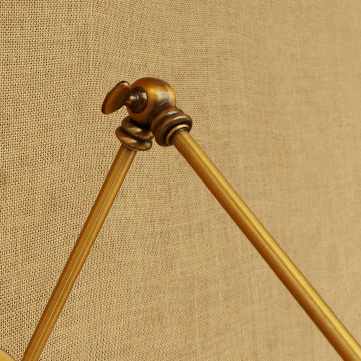 Lisslune | 1 Bulb Reading Lamp Wall Retro Style Bowl Lamp Iron Adjustable Wall Lighting in Brass for the Study