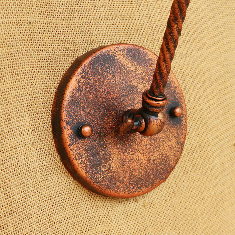 Lisslune | 1 Bulb Pendant Light with Cage Shade Metal Antique Stylish Farmhouse Adjustable Wall Lamp in Rust