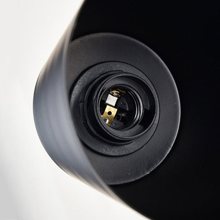 Lisslune | 1 Light cylindrical wall lamp fixture in modernist style Black metal wall lamp with wood connection for the bedroom