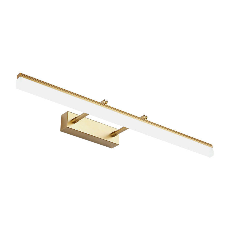 Skørter | 16"/19.5" B Straight Wall Light Modern Style Acrylic LED Bathroom Mirror Light in Gold, Warm/White Light
