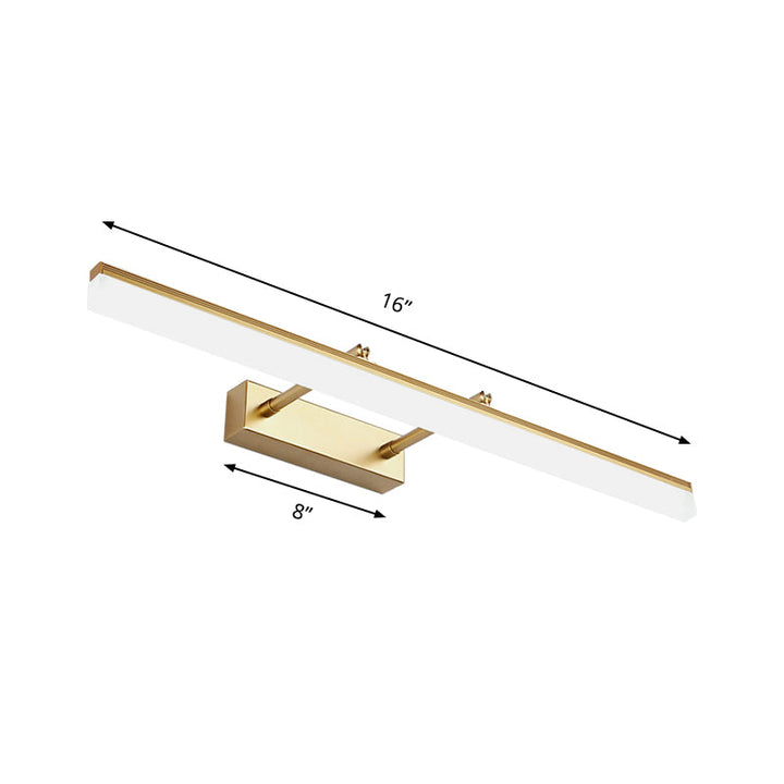 Skørter | 16"/19.5" B Straight Wall Light Modern Style Acrylic LED Bathroom Mirror Light in Gold, Warm/White Light