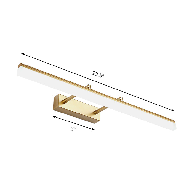 Skørter | 16"/19.5" B Straight Wall Light Modern Style Acrylic LED Bathroom Mirror Light in Gold, Warm/White Light