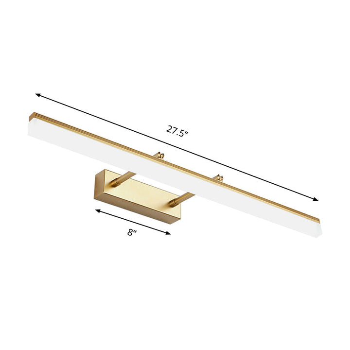 Skørter | 16"/19.5" B Straight Wall Light Modern Style Acrylic LED Bathroom Mirror Light in Gold, Warm/White Light