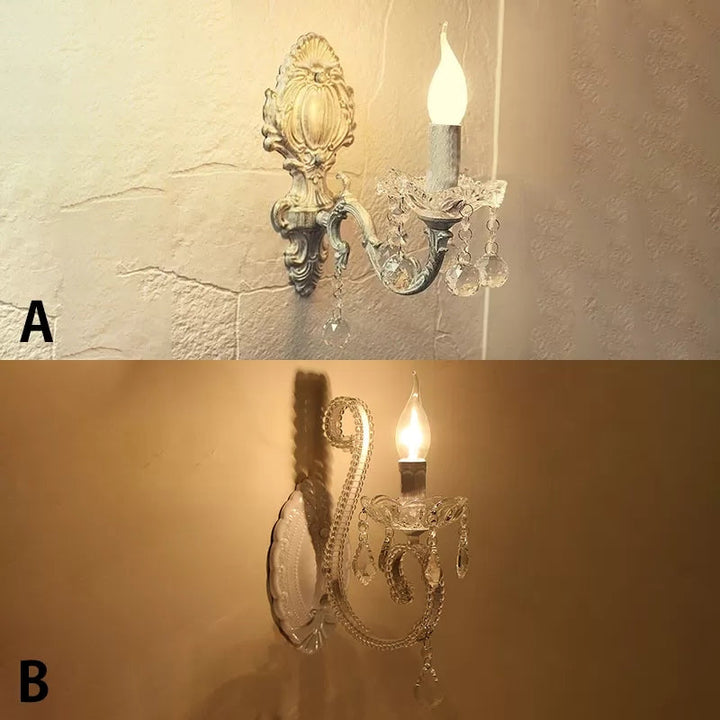 Skørter | Candle Holder Corridor Kitchen Wall Lamp Metal One Light Traditional Style Wall Lamp in White Finish